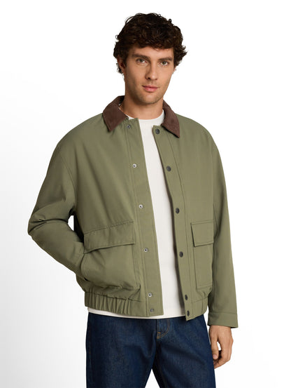 Blouson Jacke mit Cord-Kragen