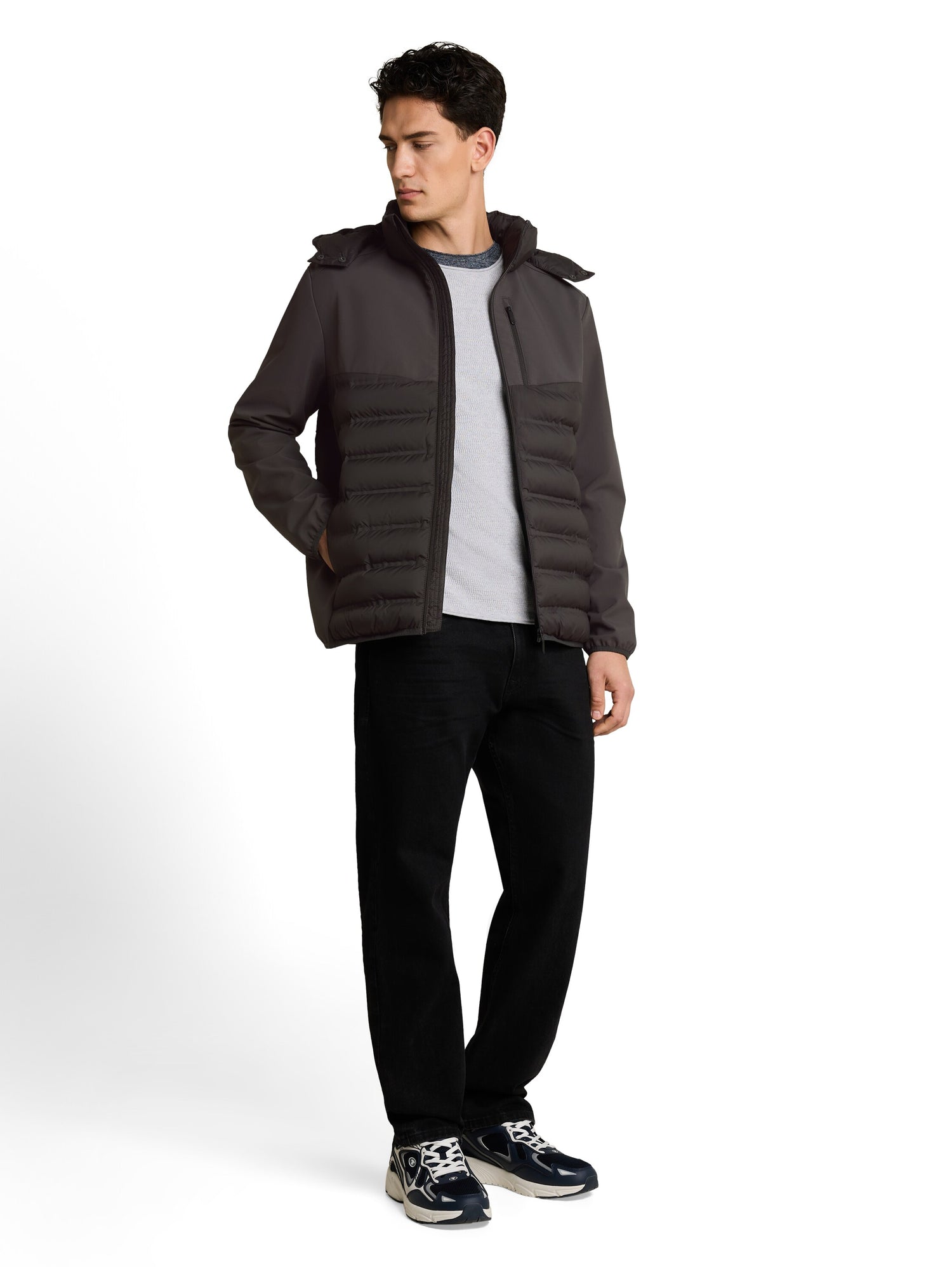 Relaxed Fit Hybrid Steppjacke