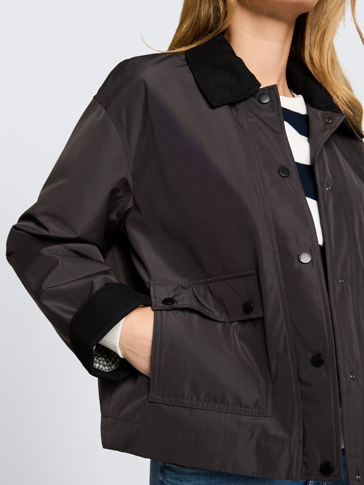 Übergangjacke mit Cord-Kragen
