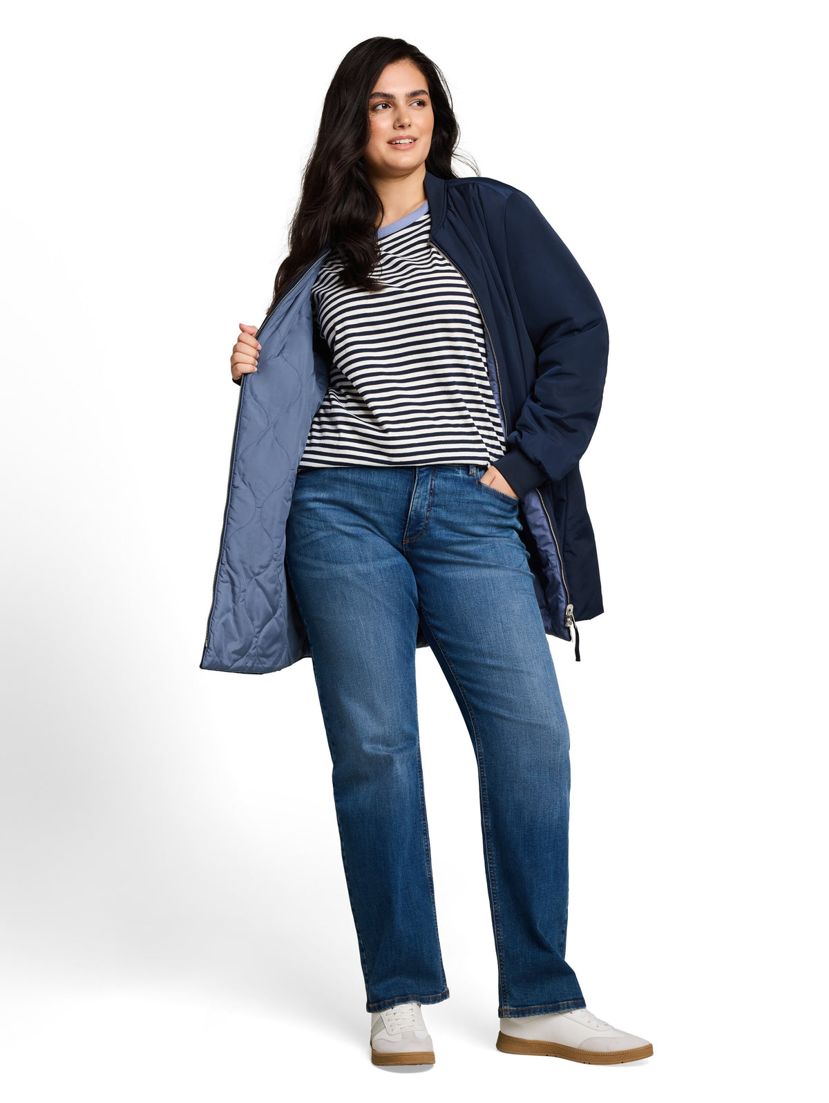 Plus Size - 2-in-1 Wendejacke mit Bomberkragen