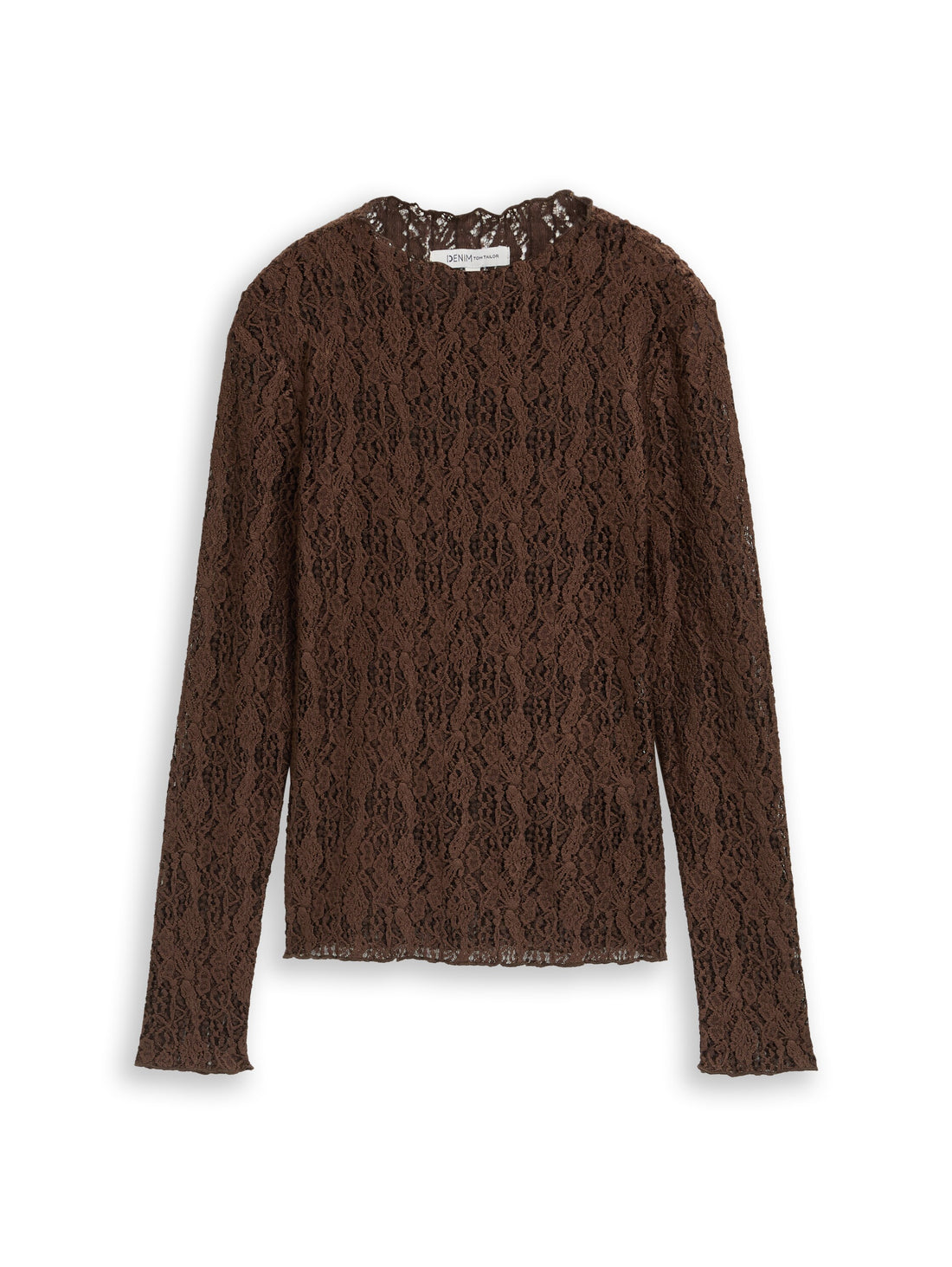 Slim Fit Langarmshirt aus Spitze