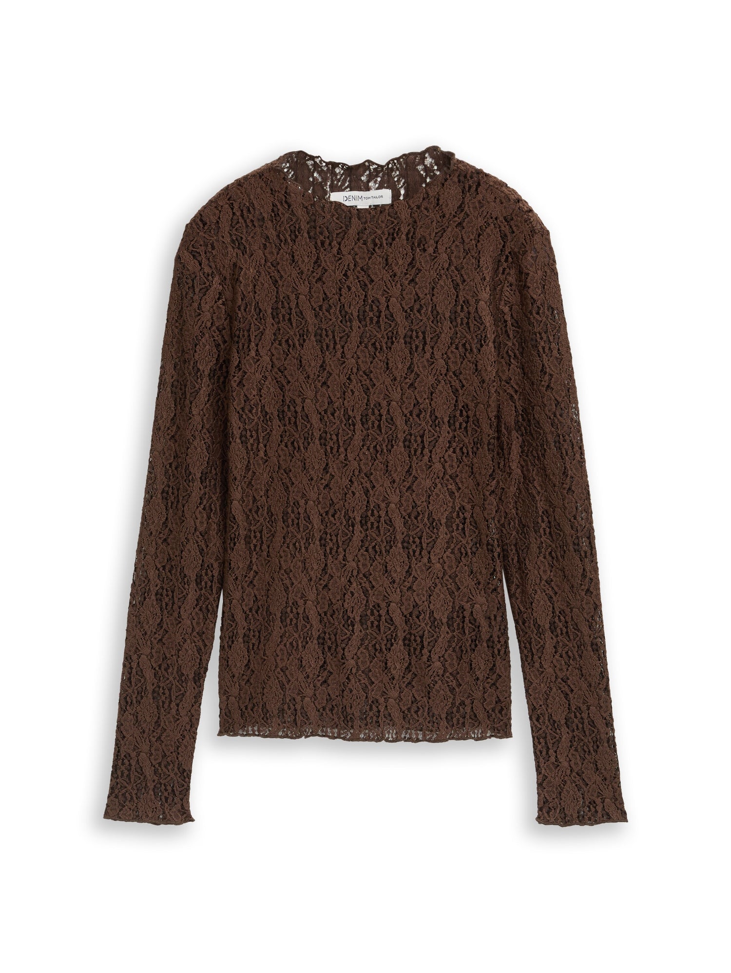 Slim Fit Langarmshirt aus Spitze