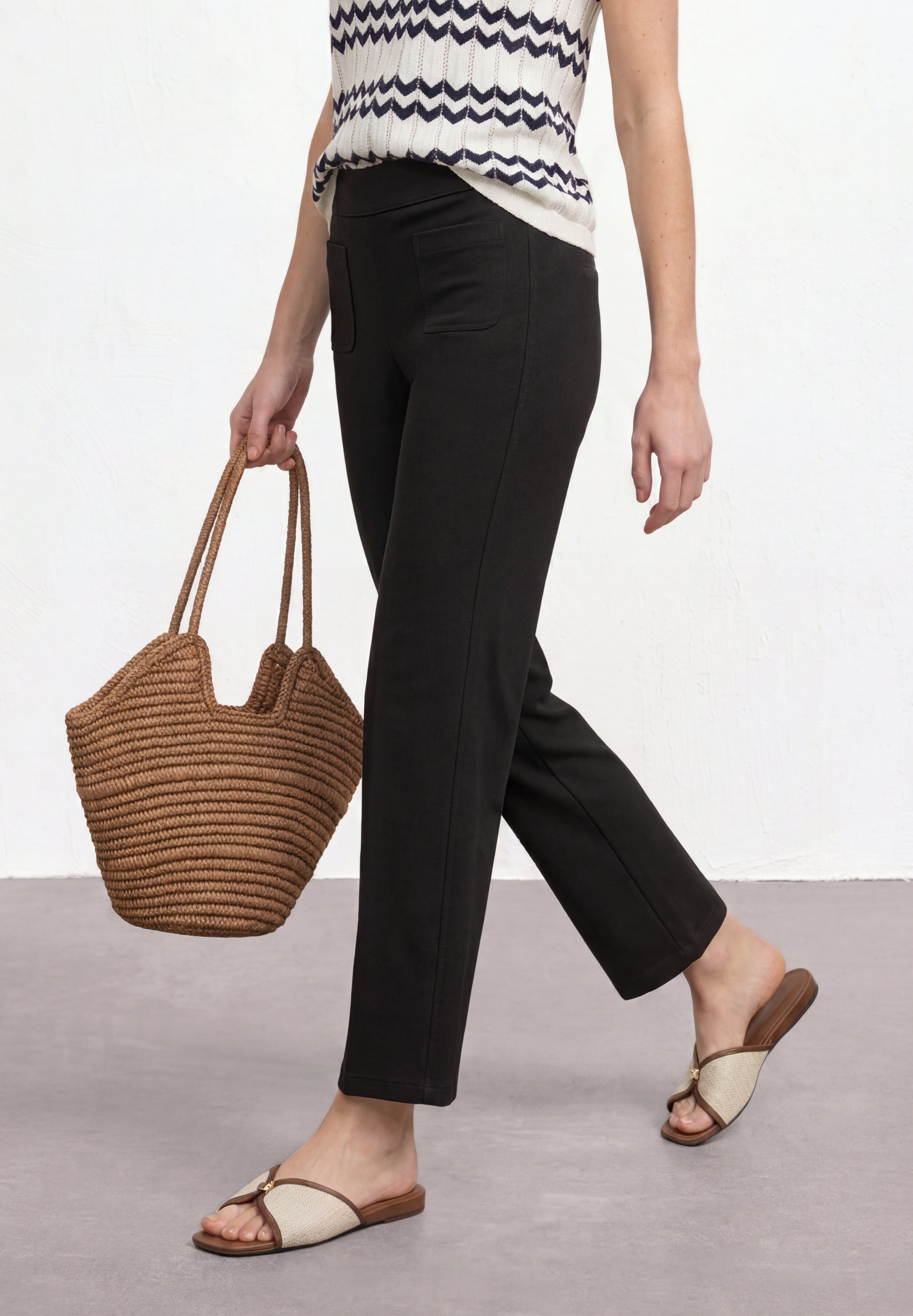 High Waist Straight Leg Hose im Casual Fit