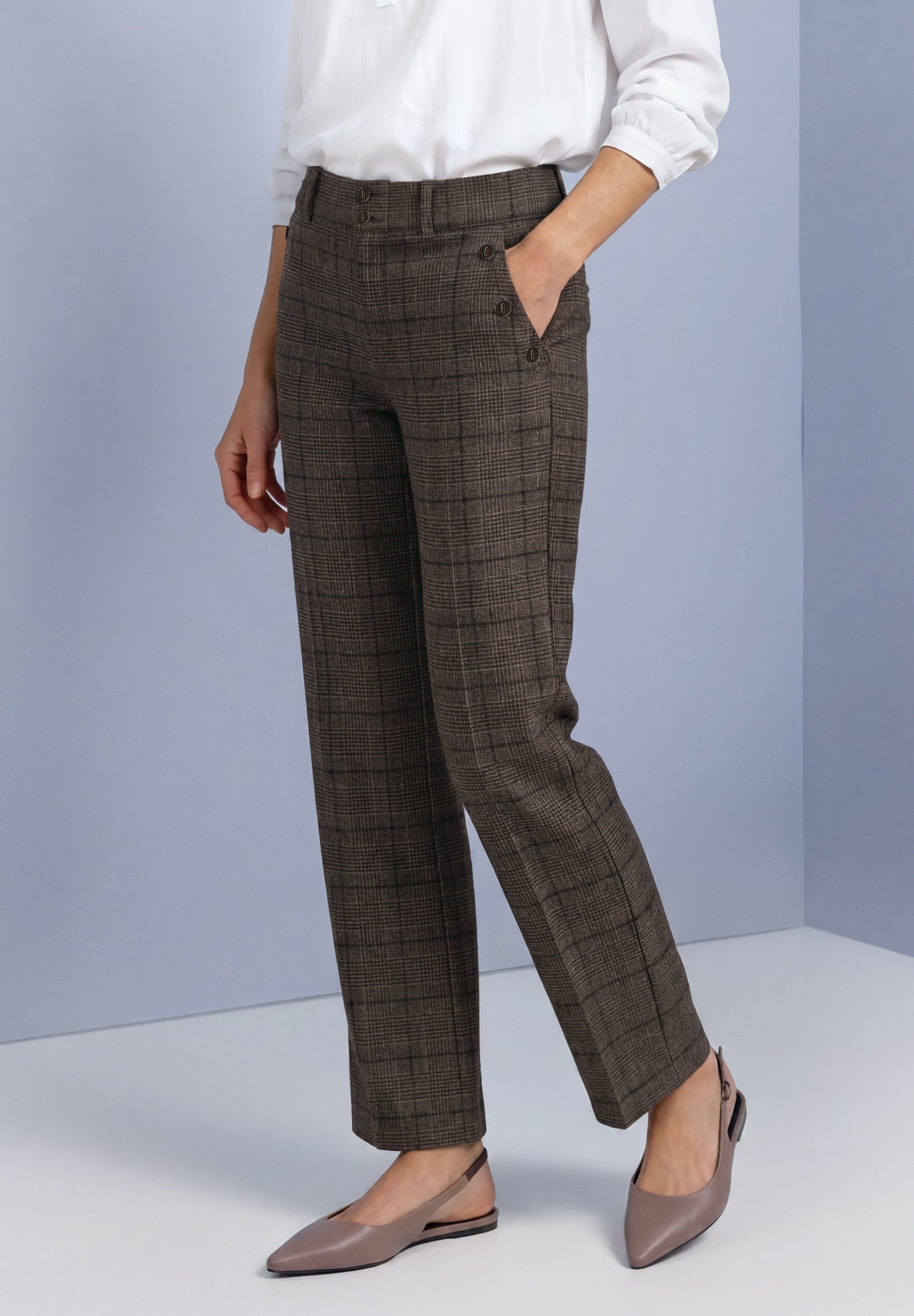 High Waist Straigt Leg Hose im Casual Fit