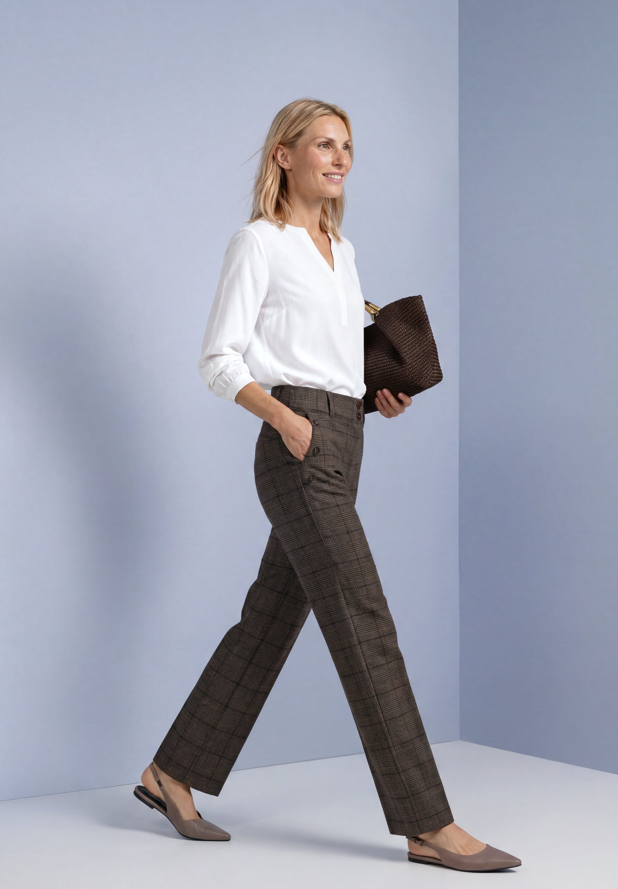 High Waist Straigt Leg Hose im Casual Fit
