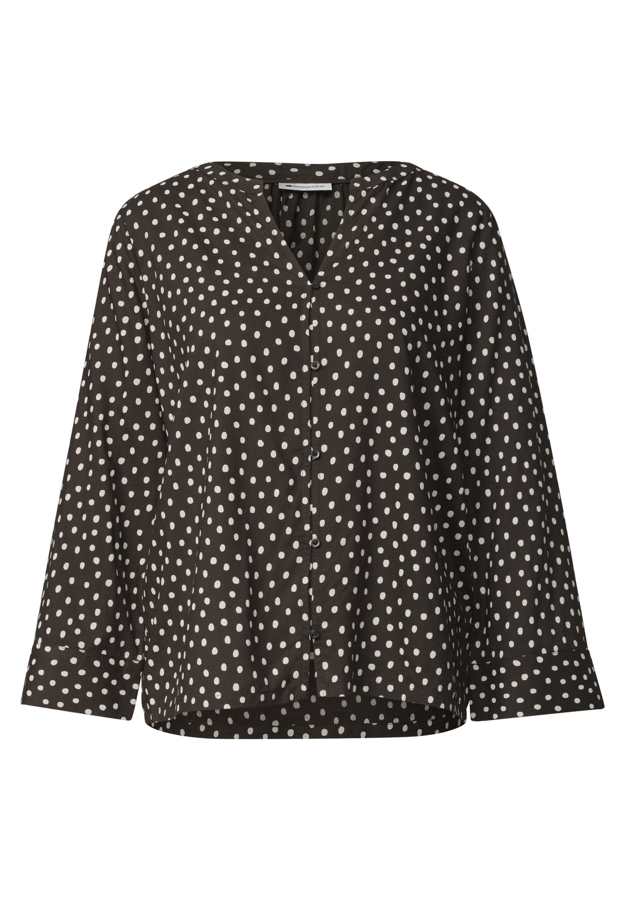 3/4-Arm Bluse mit Split Neck und Print