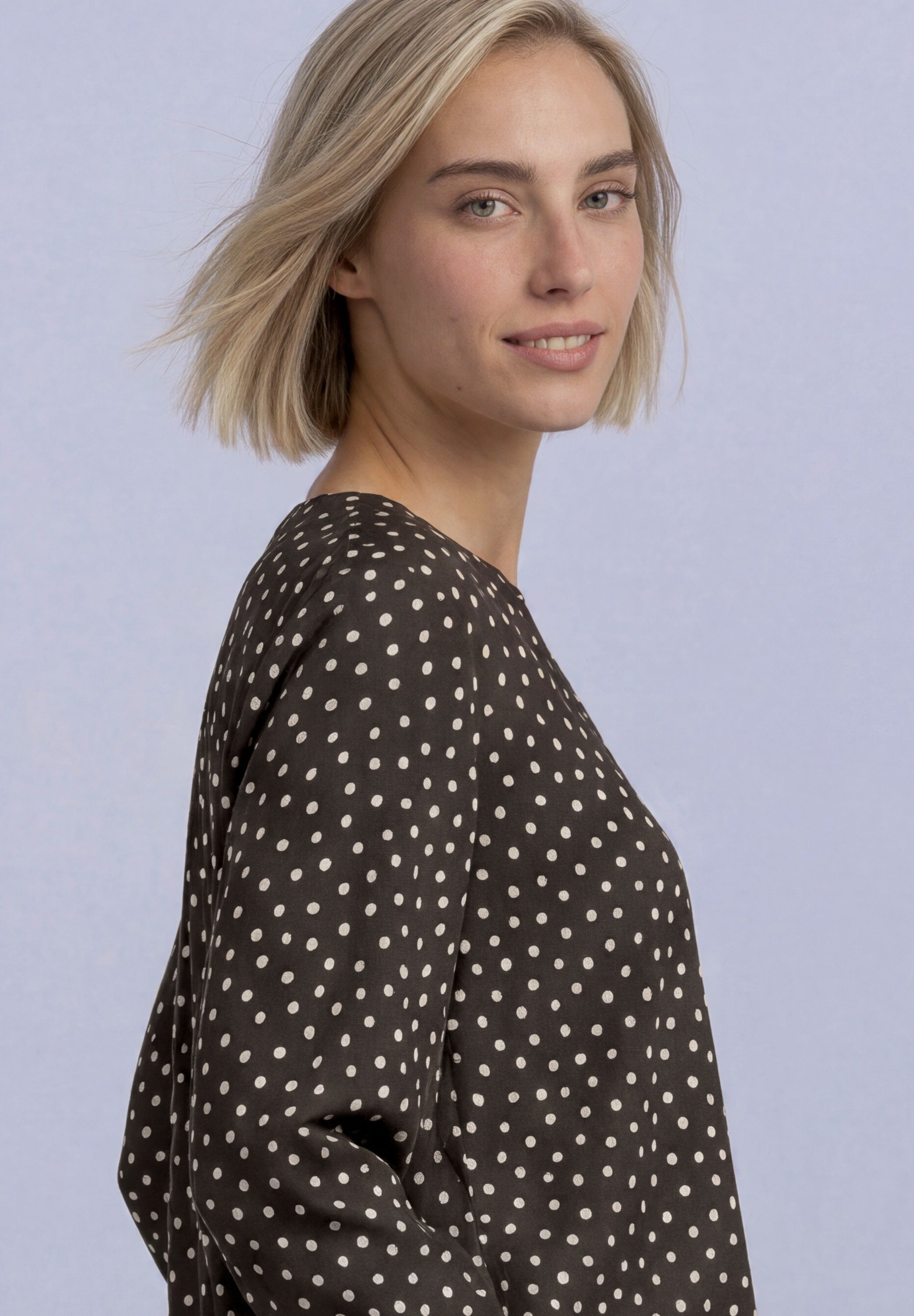 3/4-Arm Bluse mit Split Neck und Print
