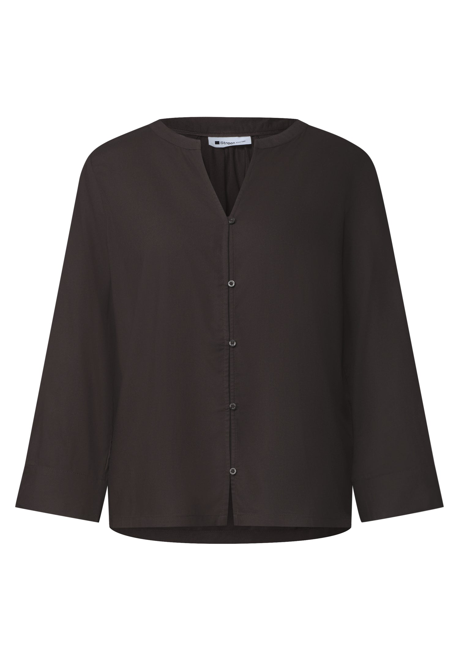 3/4-Arm Bluse mit Split Neck