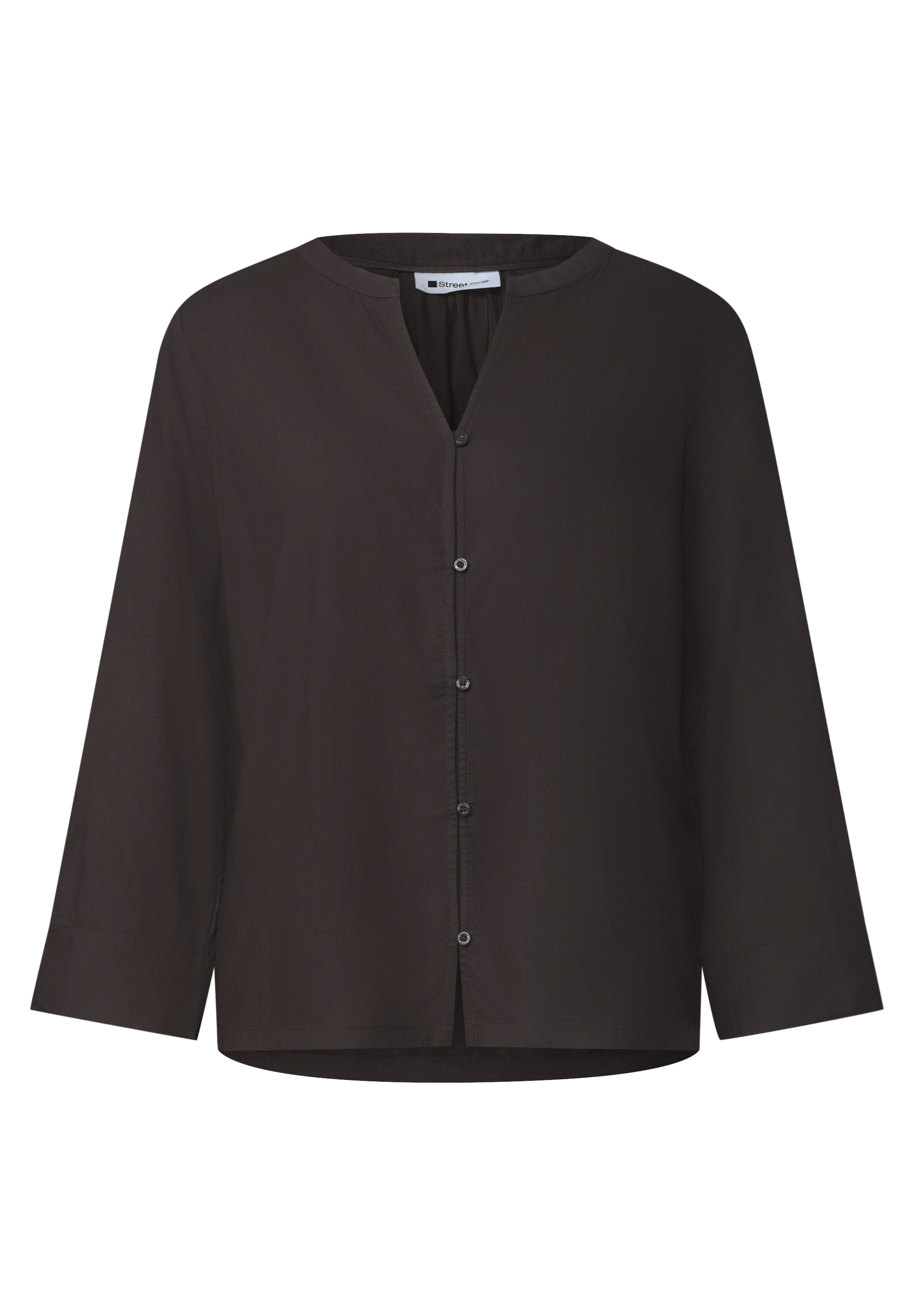 3/4-Arm Bluse mit Split Neck