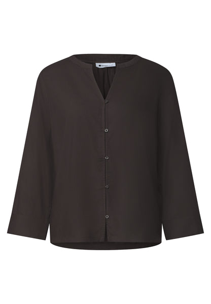3/4-Arm Bluse mit Split Neck