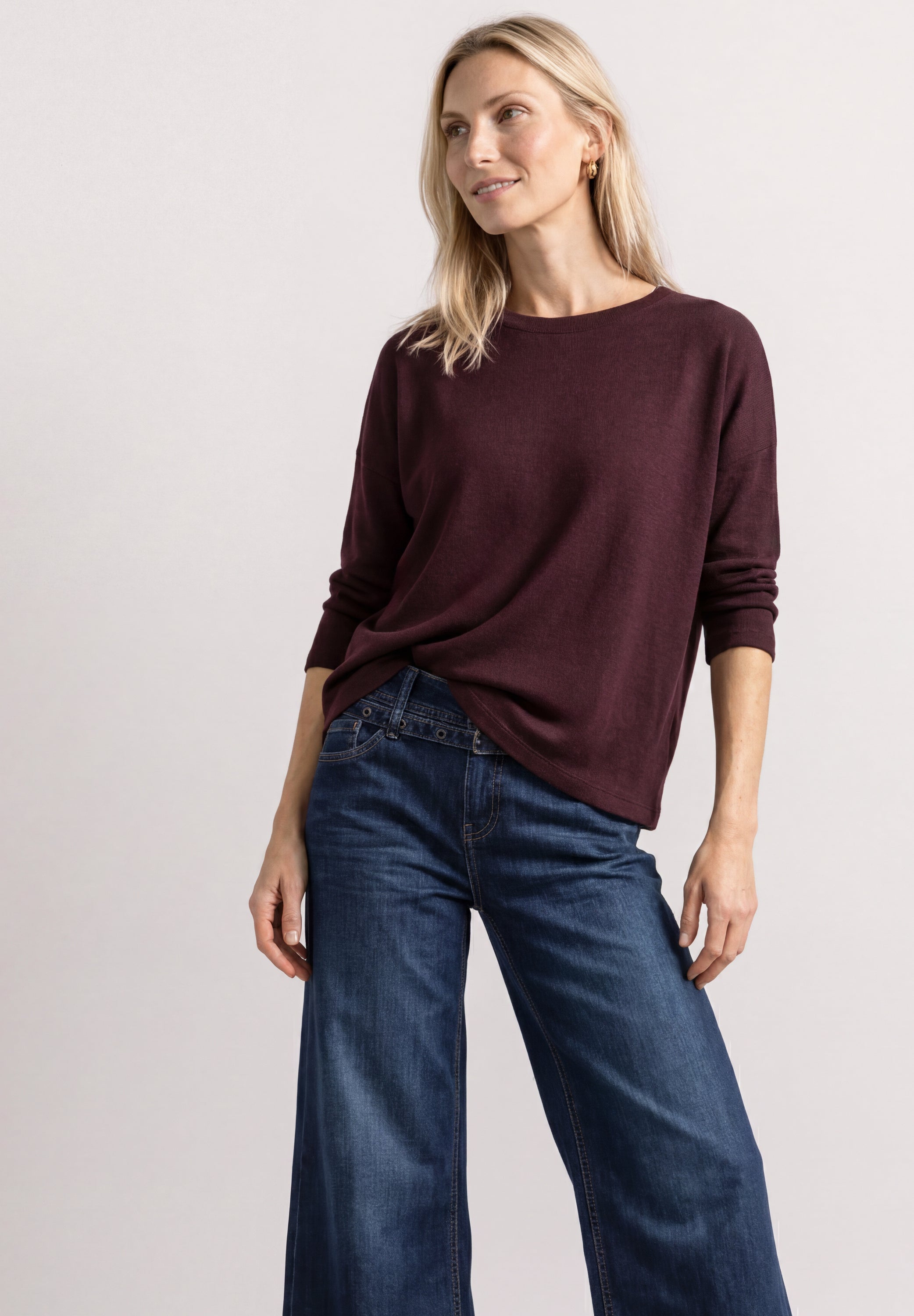 3/4-Arm Shirt in Strick-Optik