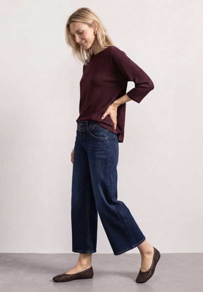 3/4-Arm Shirt in Strick-Optik