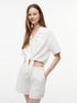 TJW TEXTURED TIE FRONT SS SHIRT