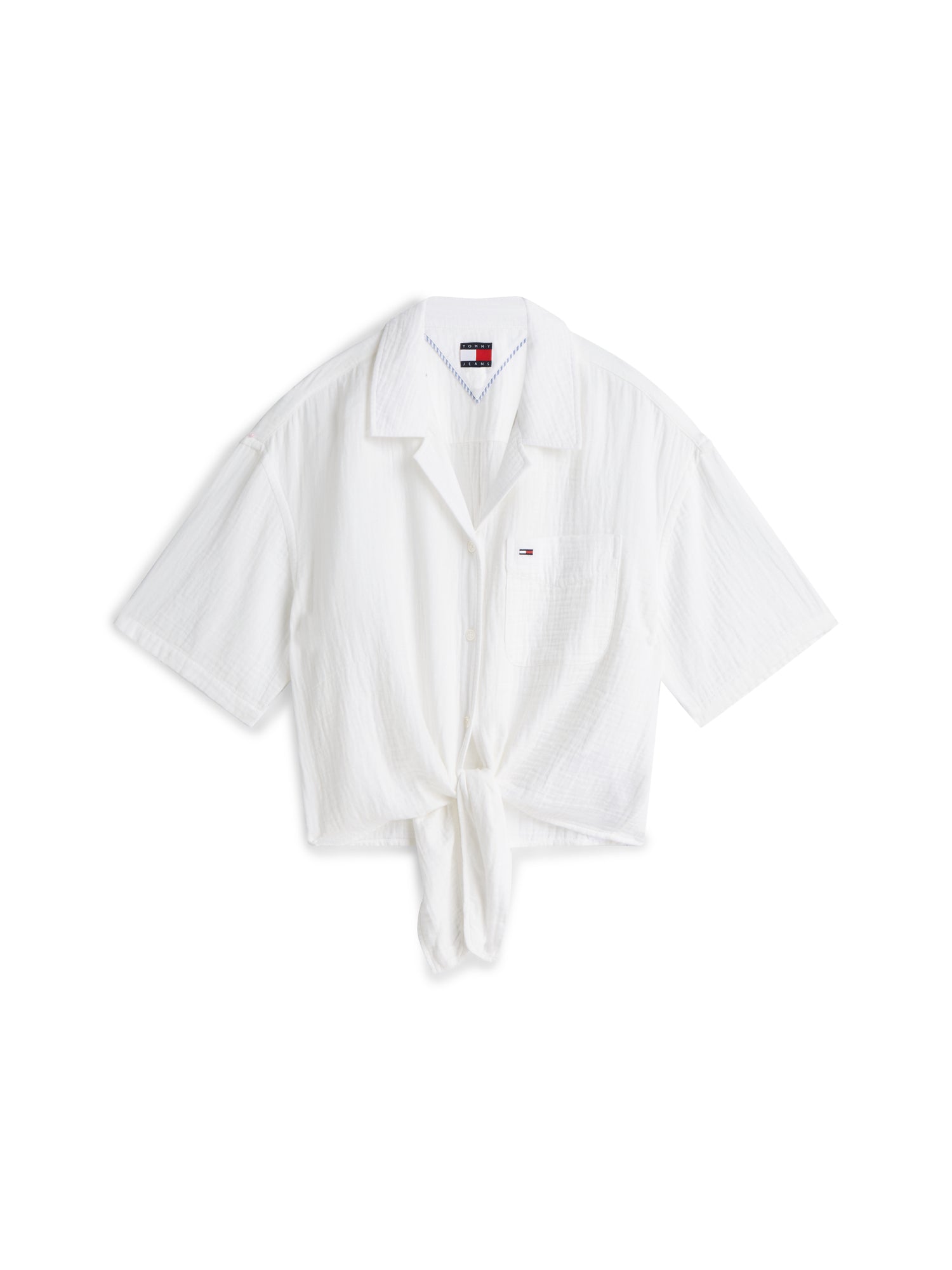 TJW TEXTURED TIE FRONT SS SHIRT