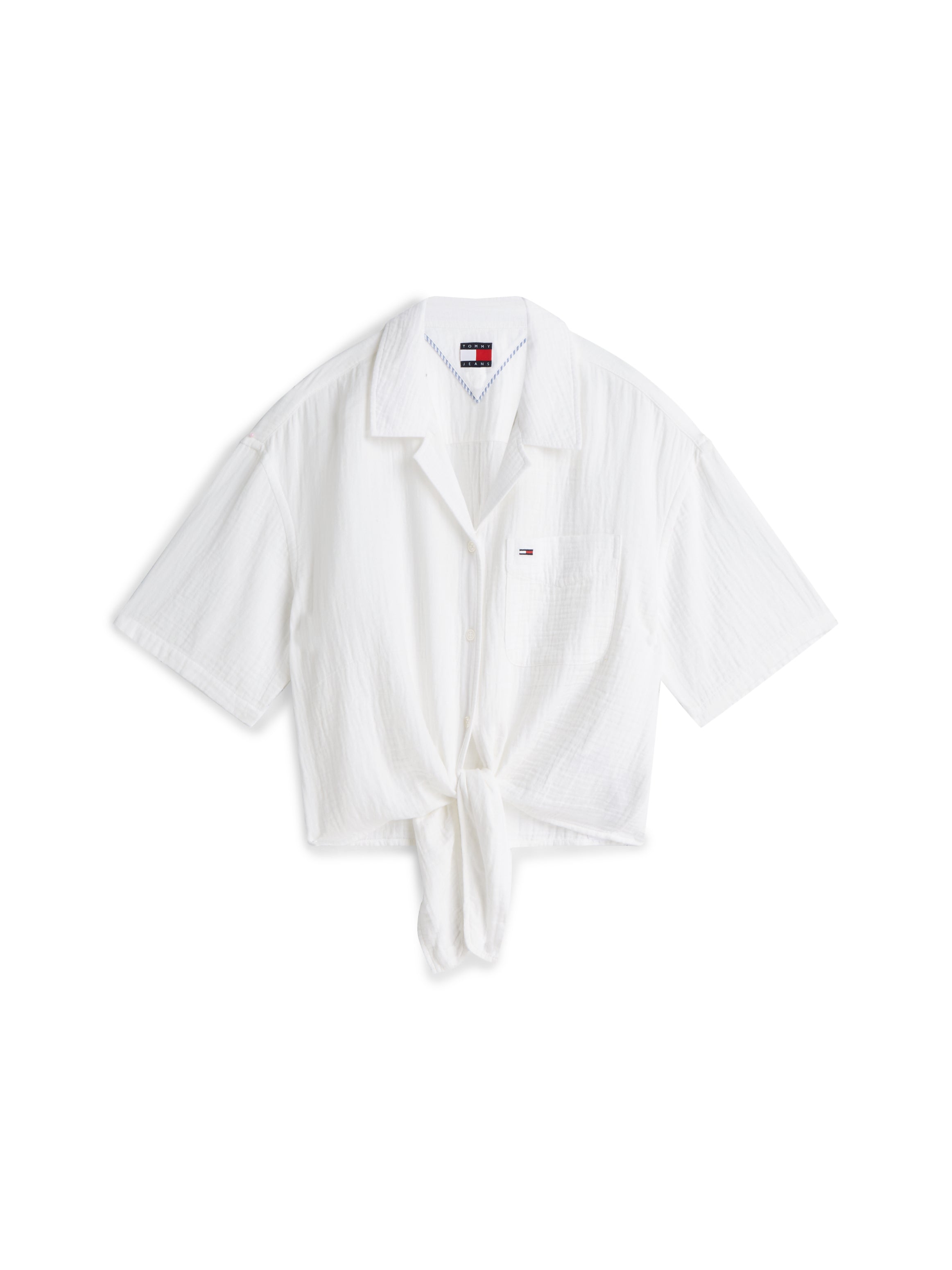 TJW TEXTURED TIE FRONT SS SHIRT