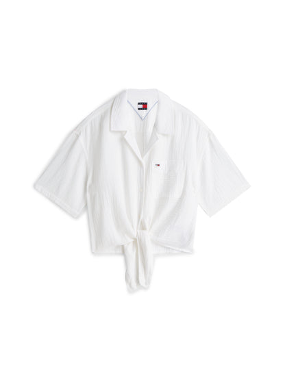 TJW TEXTURED TIE FRONT SS SHIRT