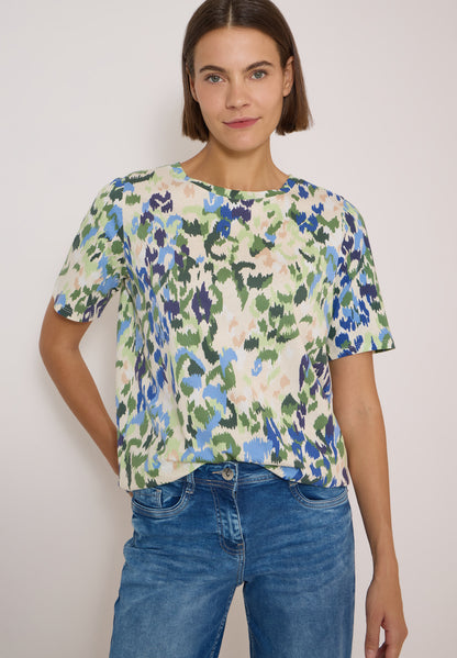 T-Shirt mit Boat Neck und Print