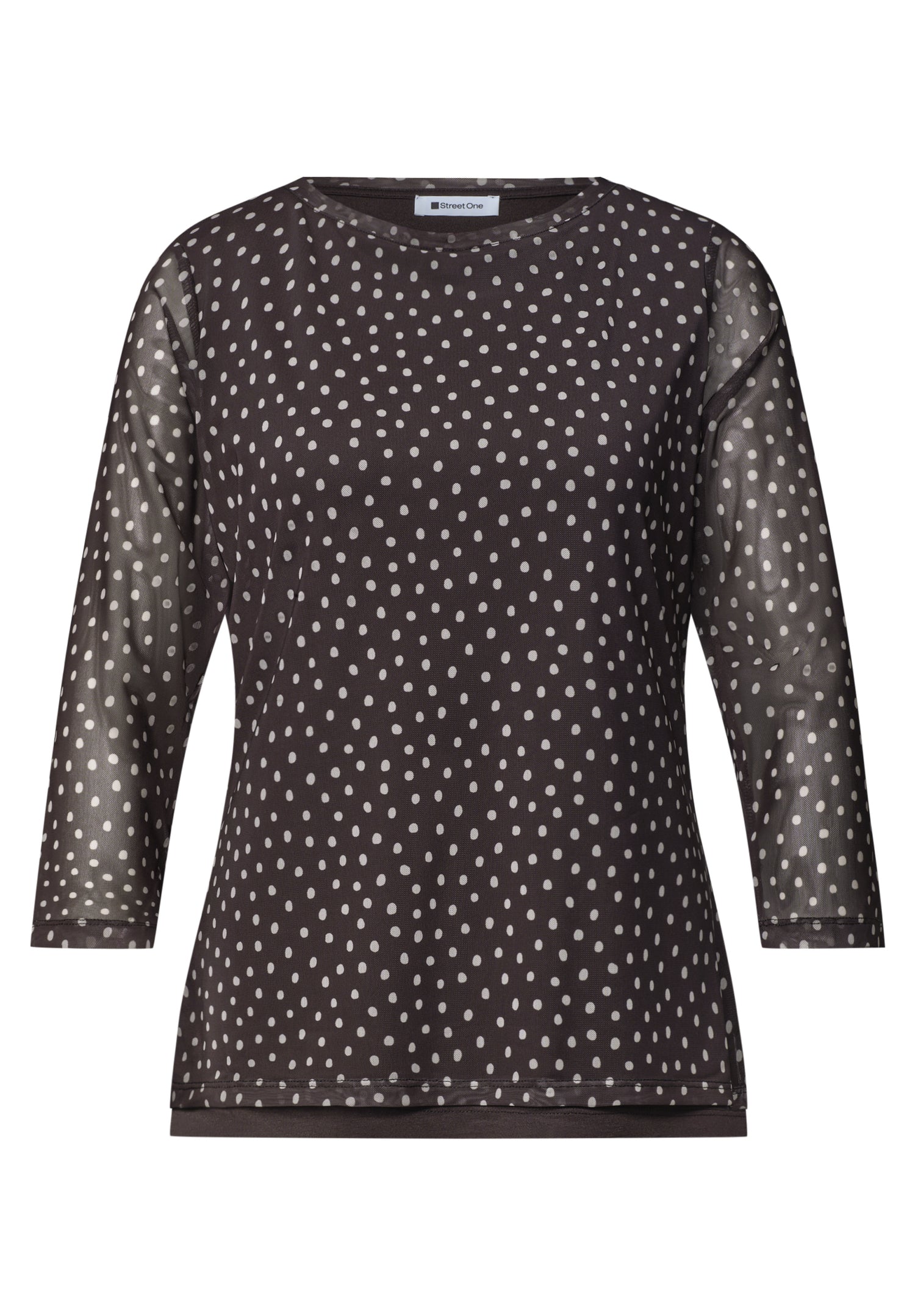 3/4-Arm Shirt aus Mesh mit Print
