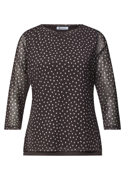 3/4-Arm Shirt aus Mesh mit Print