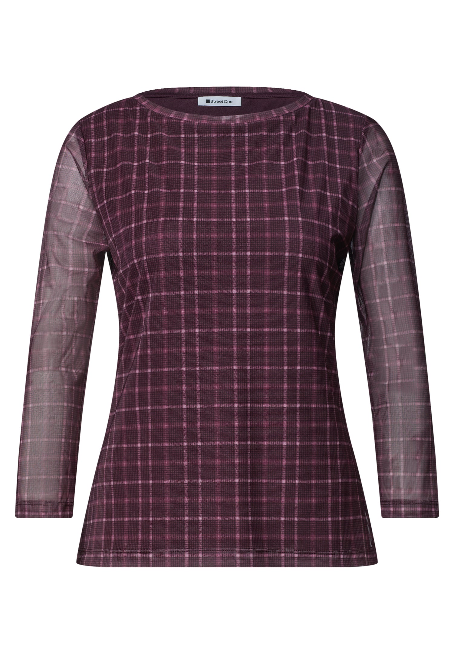 3/4-Arm Shirt aus Mesh mit Print