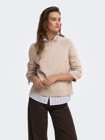 ONLPRINCESS LS O-NECK RAGLAN KNT NOOS