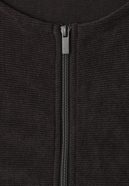 Jacke mit Rundhals in Cord-Optik