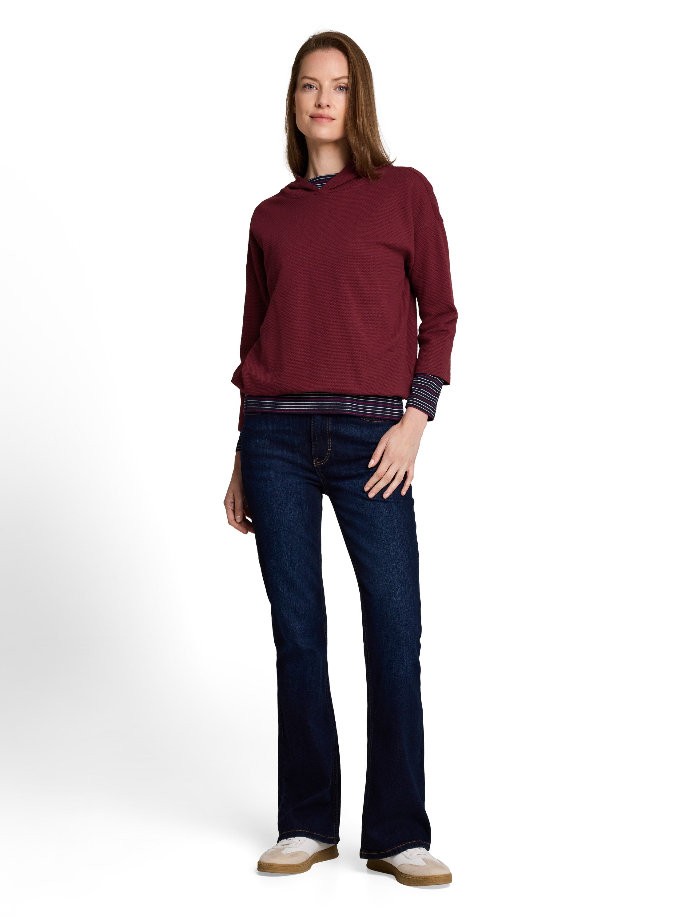 Hoodie Langarmshirt mit Kordelzug