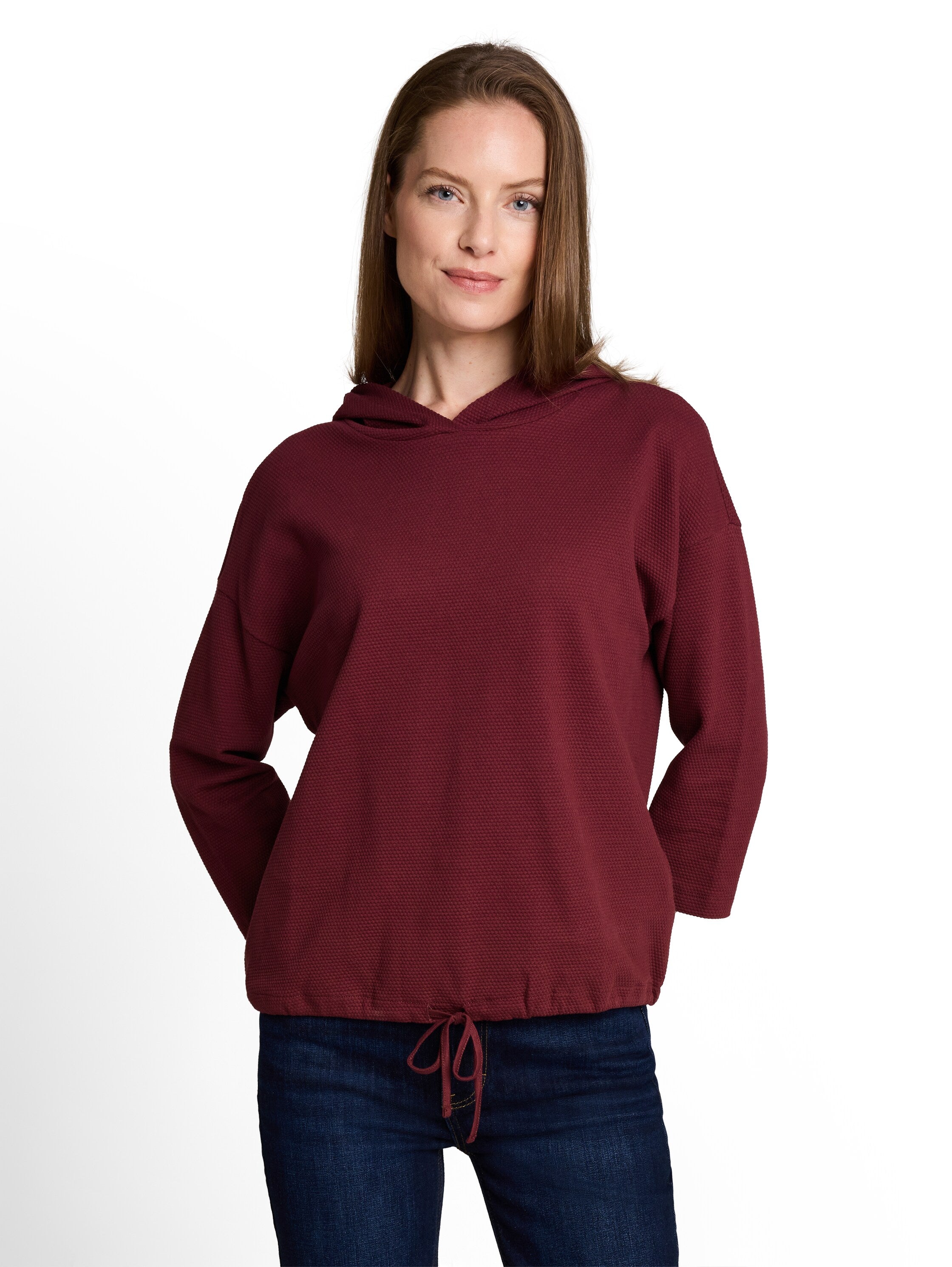 Hoodie Langarmshirt mit Kordelzug