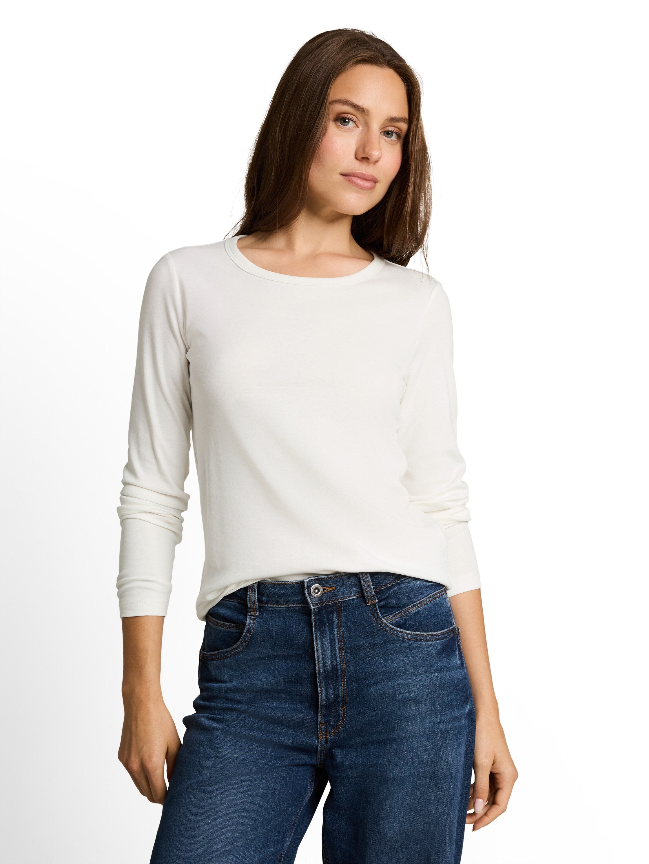 Basic Langarmshirt aus Baumwolle
