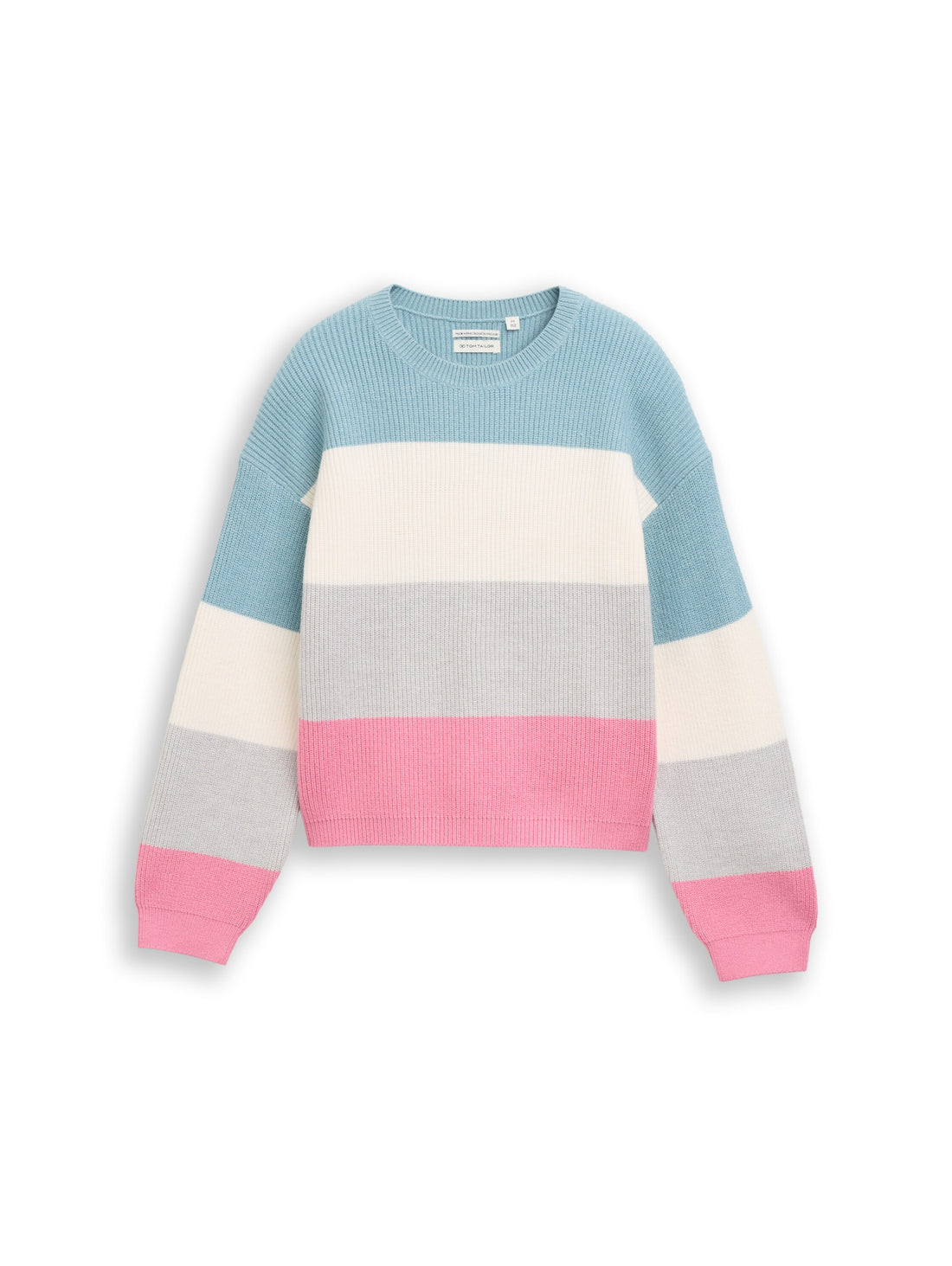 Cropped Strickpullover mit Colour Blocking