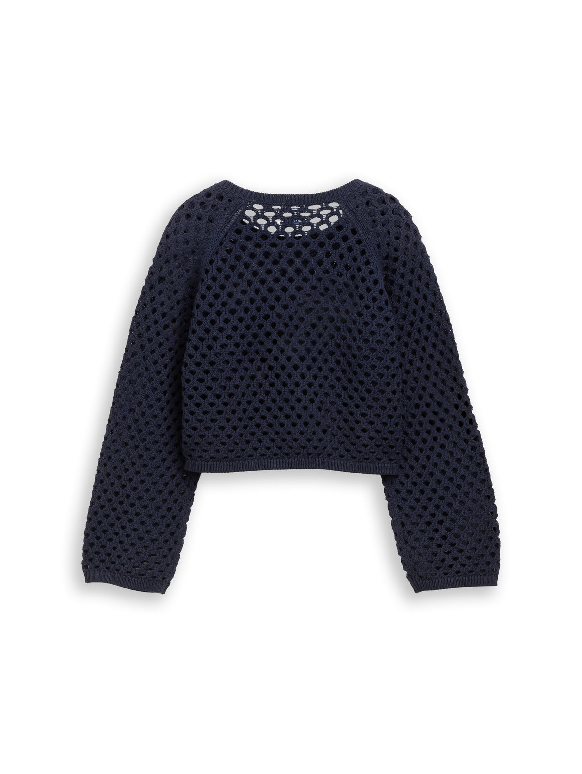 Cropped Strickpullover mit Lochmuster
