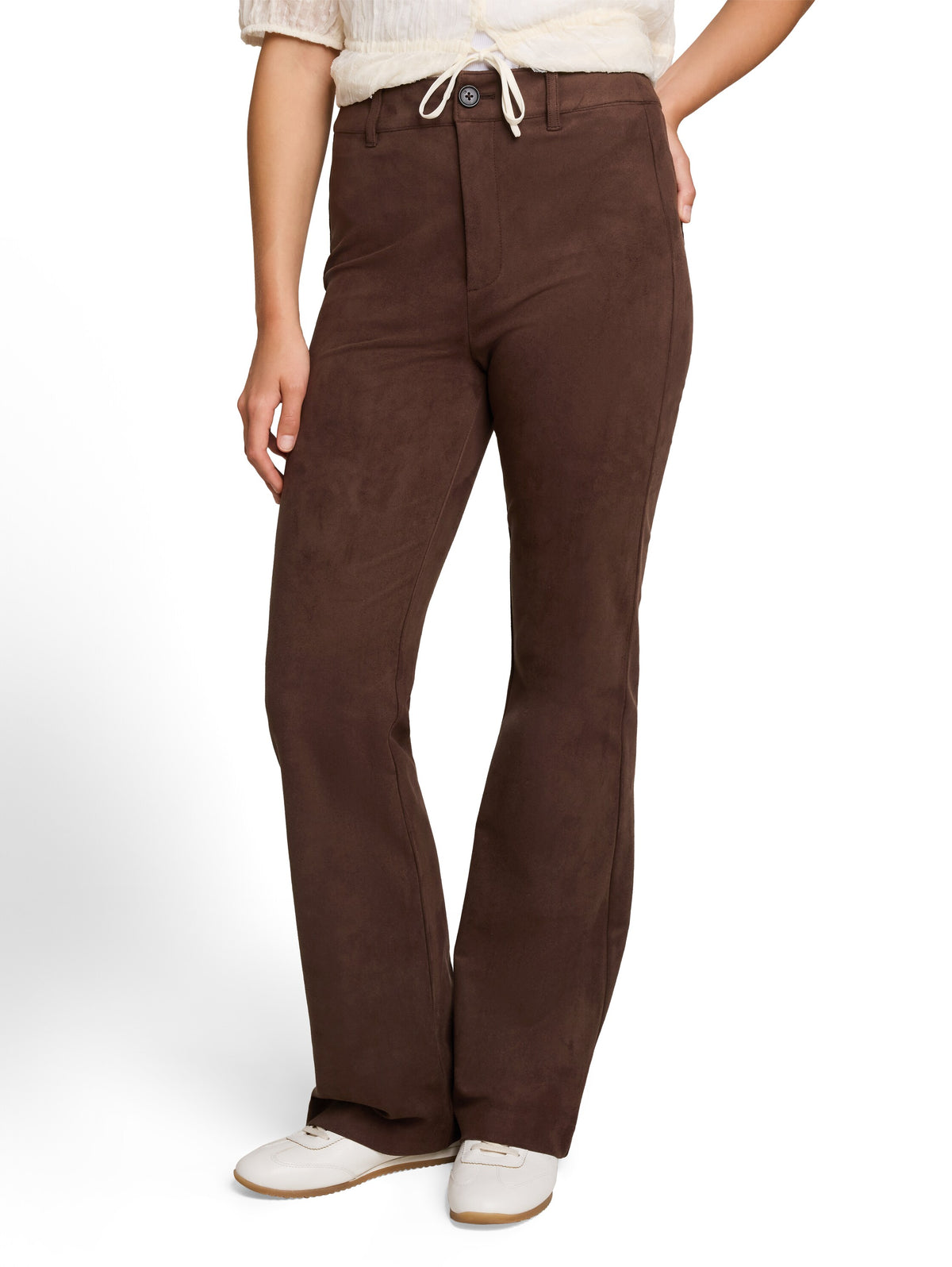 Flared Hose in Wildleder-Optik