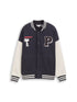 Oversize College Sweatjacke mit Snoopy-Print