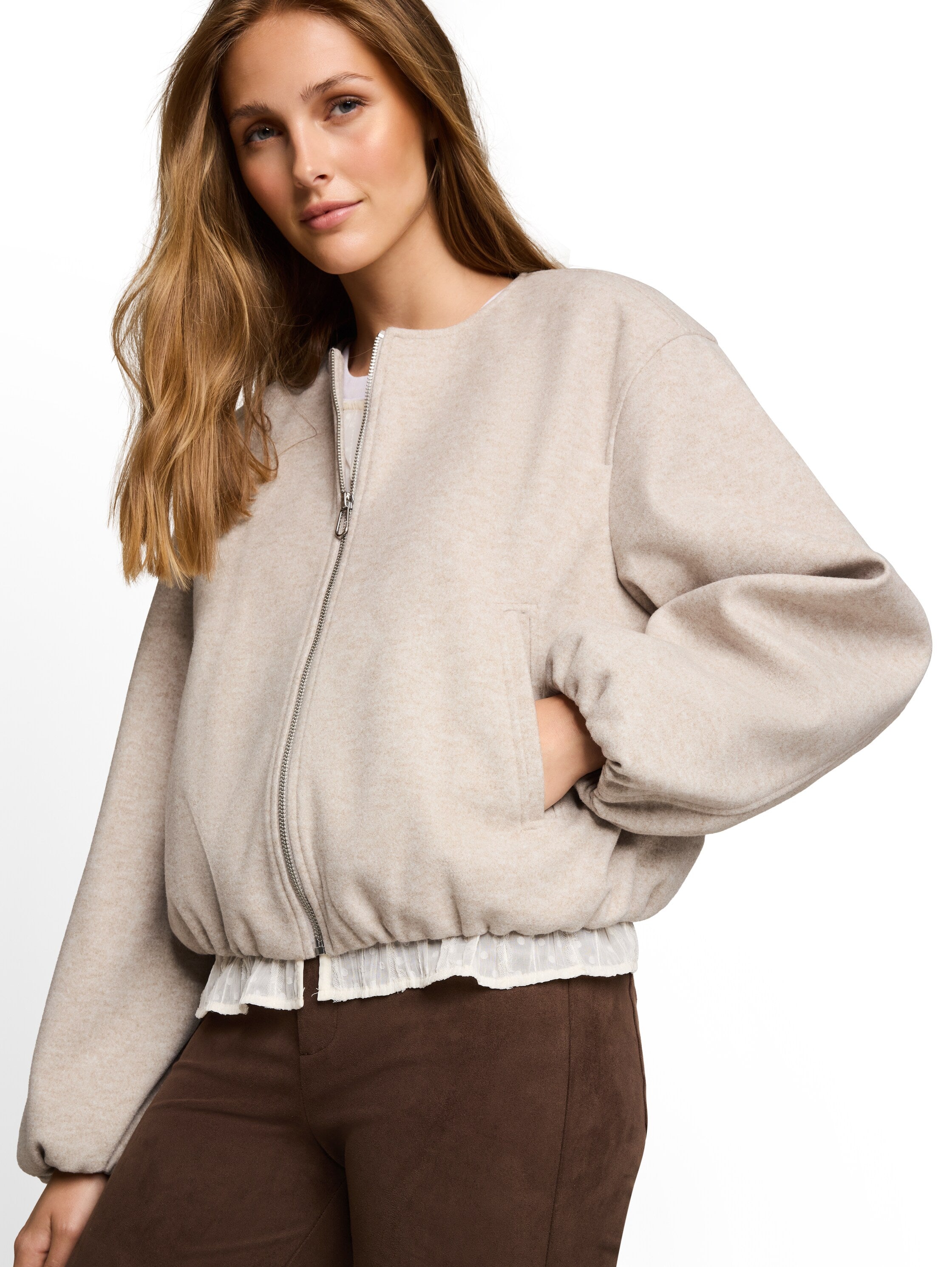 Blouson Jacke in Melange-Optik