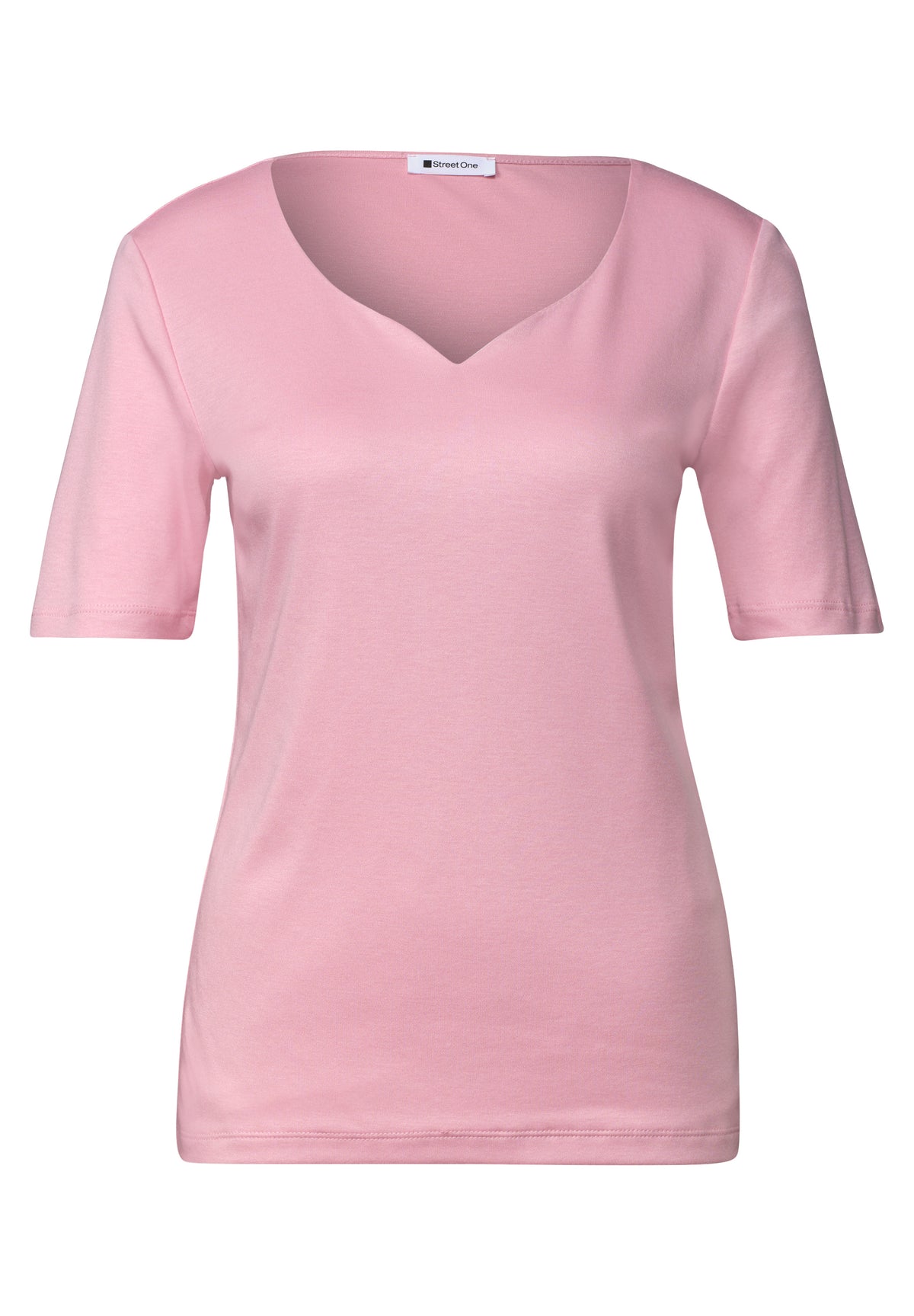 Kurzarm Shirt mit Herzausschnitt