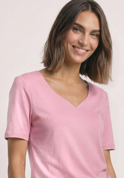 Kurzarm Shirt mit Herzausschnitt