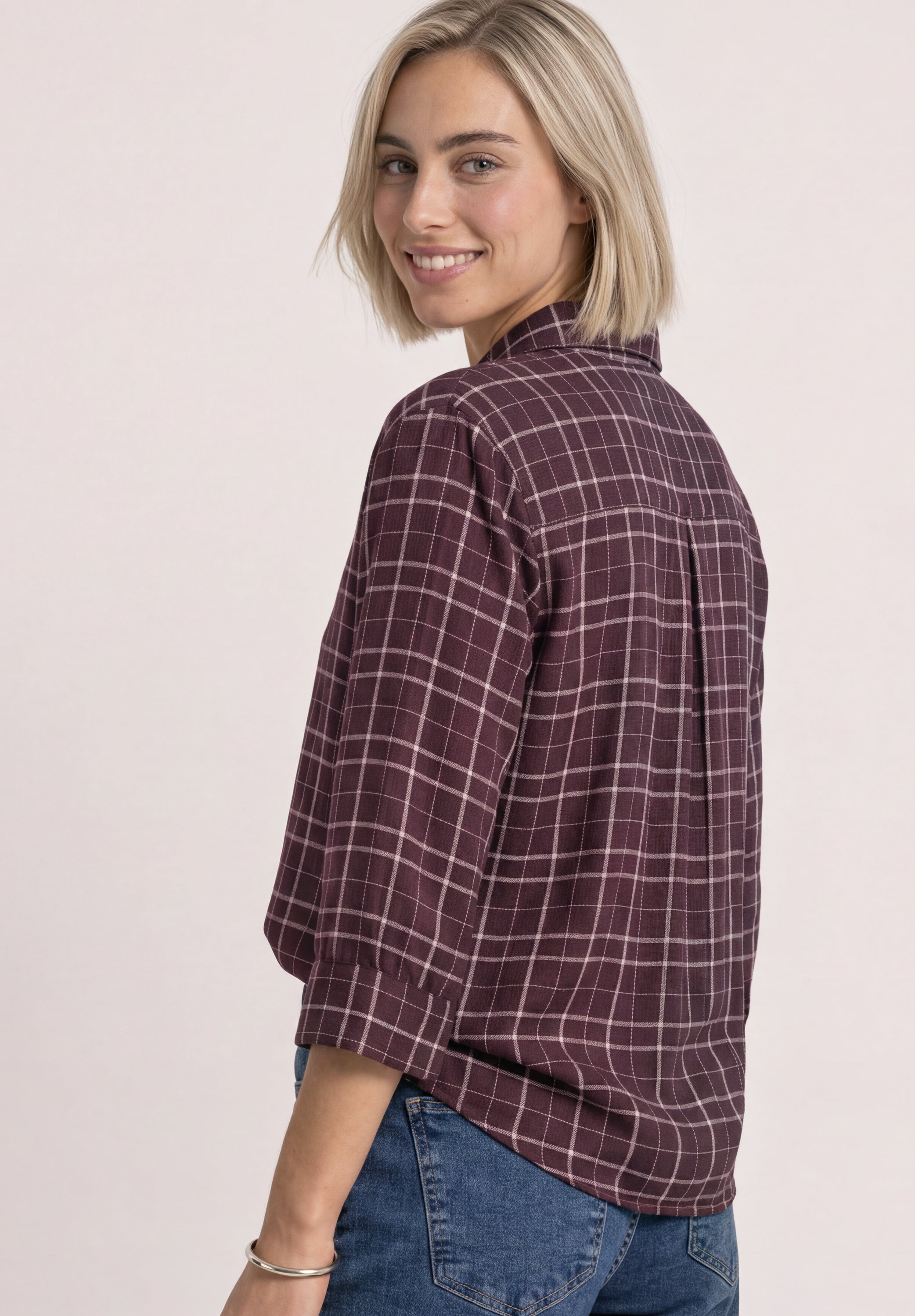 3/4-Arm Hemdbluse mit Muster