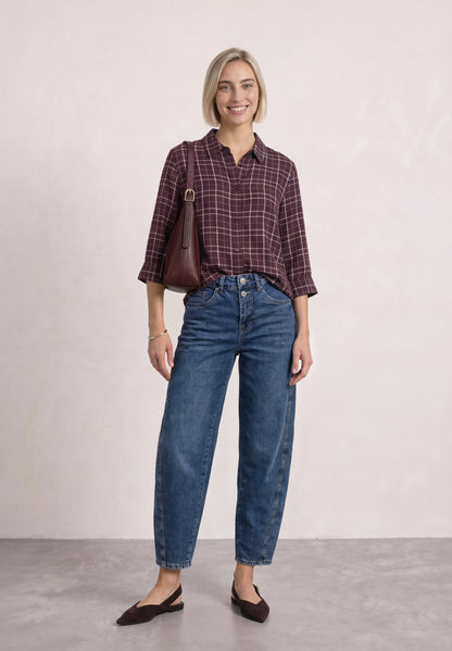 3/4-Arm Hemdbluse mit Muster