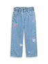 Wide Leg Jeans mit Stickerei