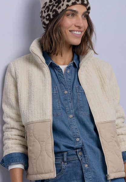 Teddy-Jacke mit Softshelldetails