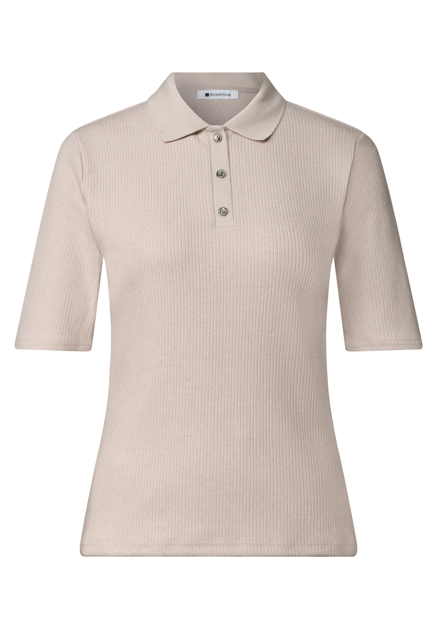 Poloshirt im Strick-Look mit Rippstruktur