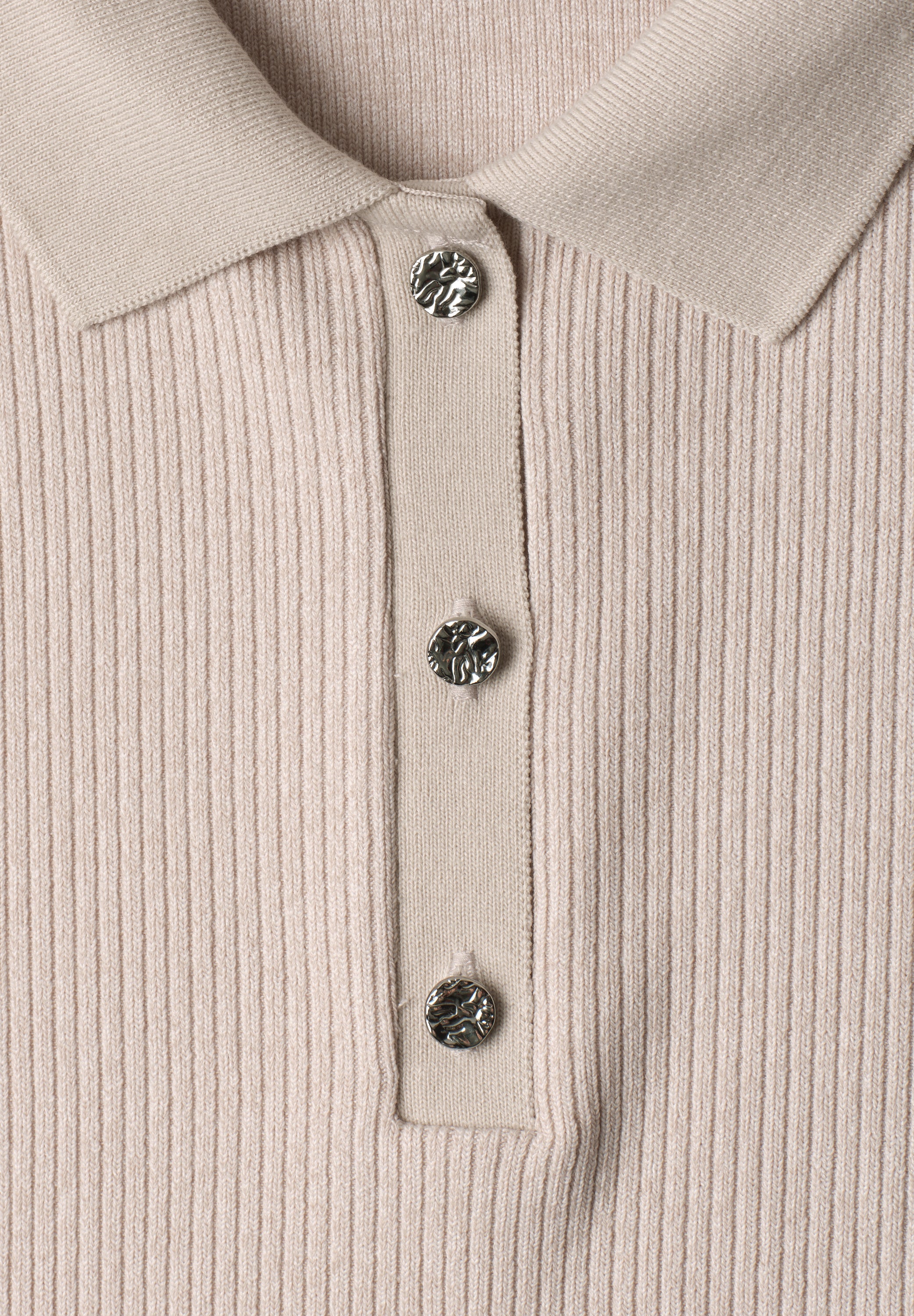 Poloshirt im Strick-Look mit Rippstruktur