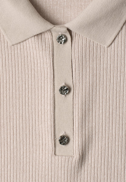 Poloshirt im Strick-Look mit Rippstruktur