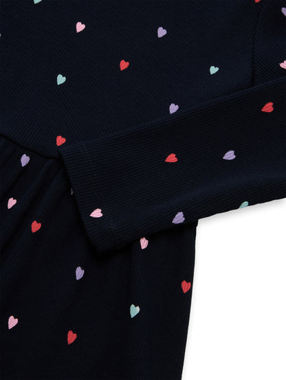 Mini-Kleid mit Herz-Print