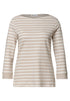 3/4-Arm Shirt mit U-Boot-Ausschnitt