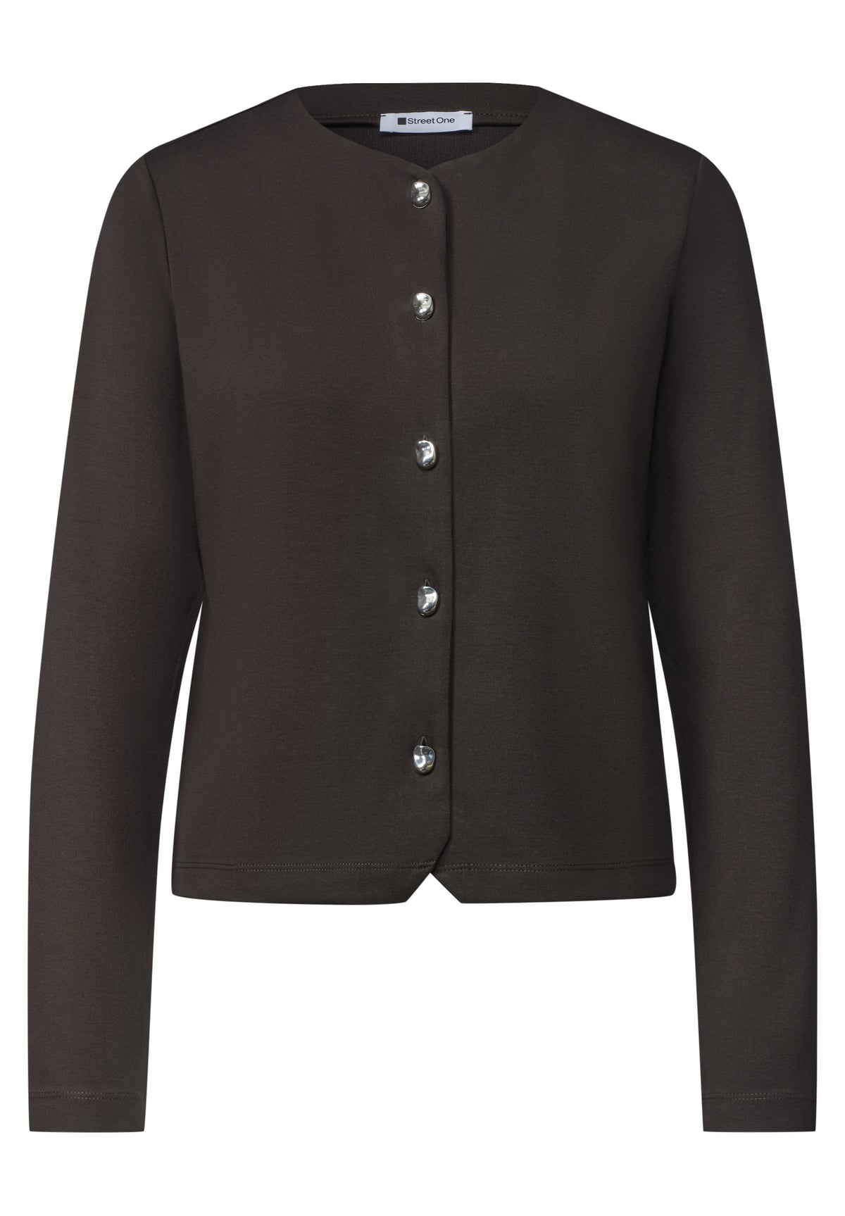Strick-Look Jacke mit dekorativen Knöpfen