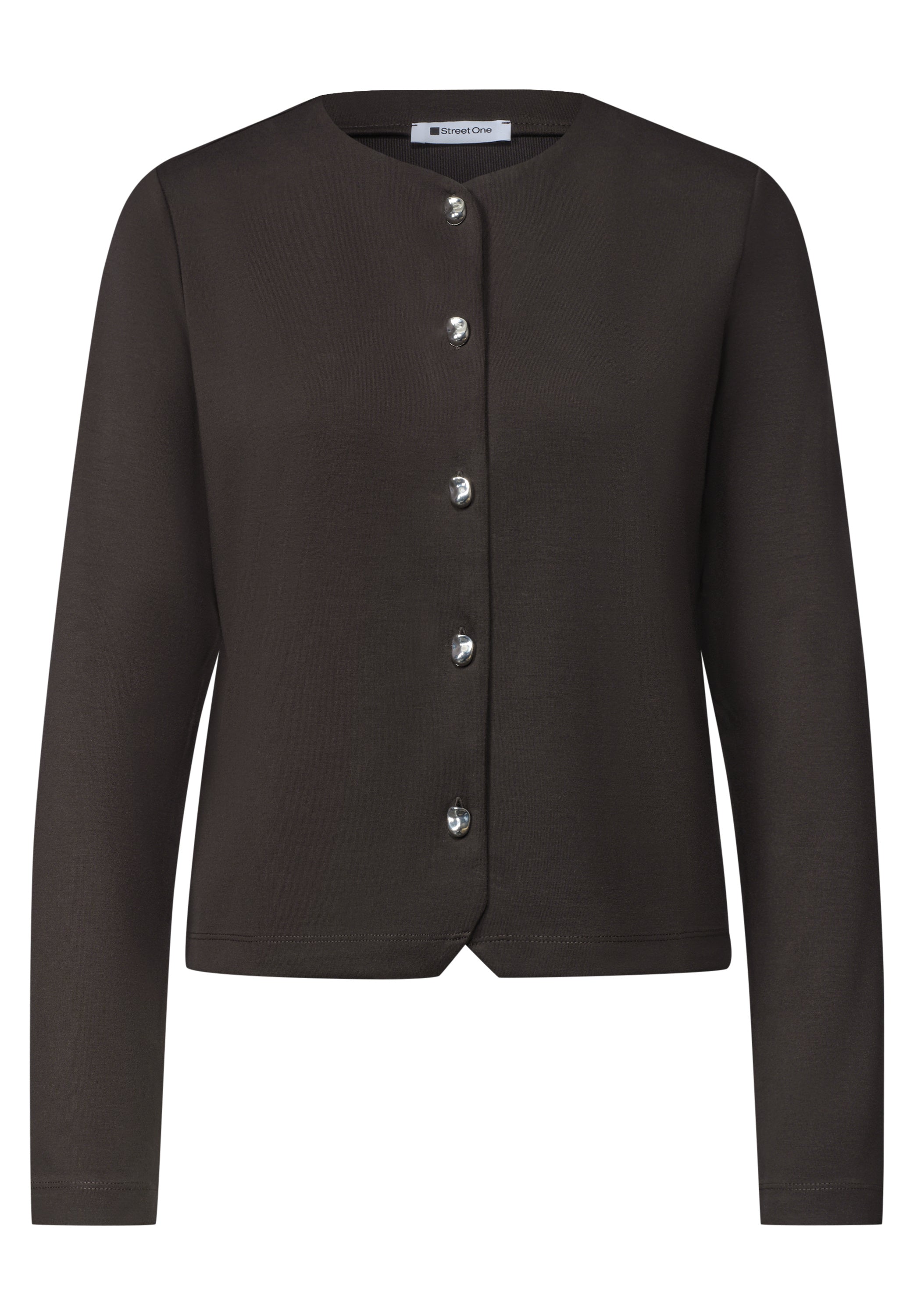 Strick-Look Jacke mit dekorativen Knöpfen