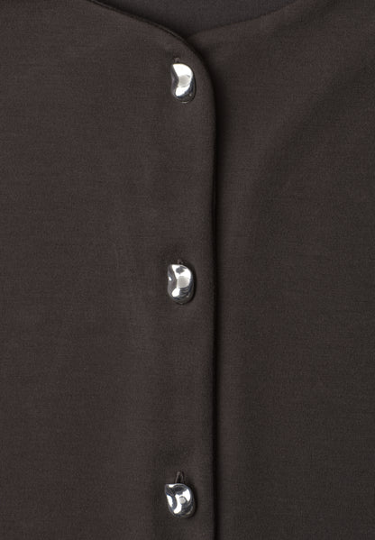 Strick-Look Jacke mit dekorativen Knöpfen