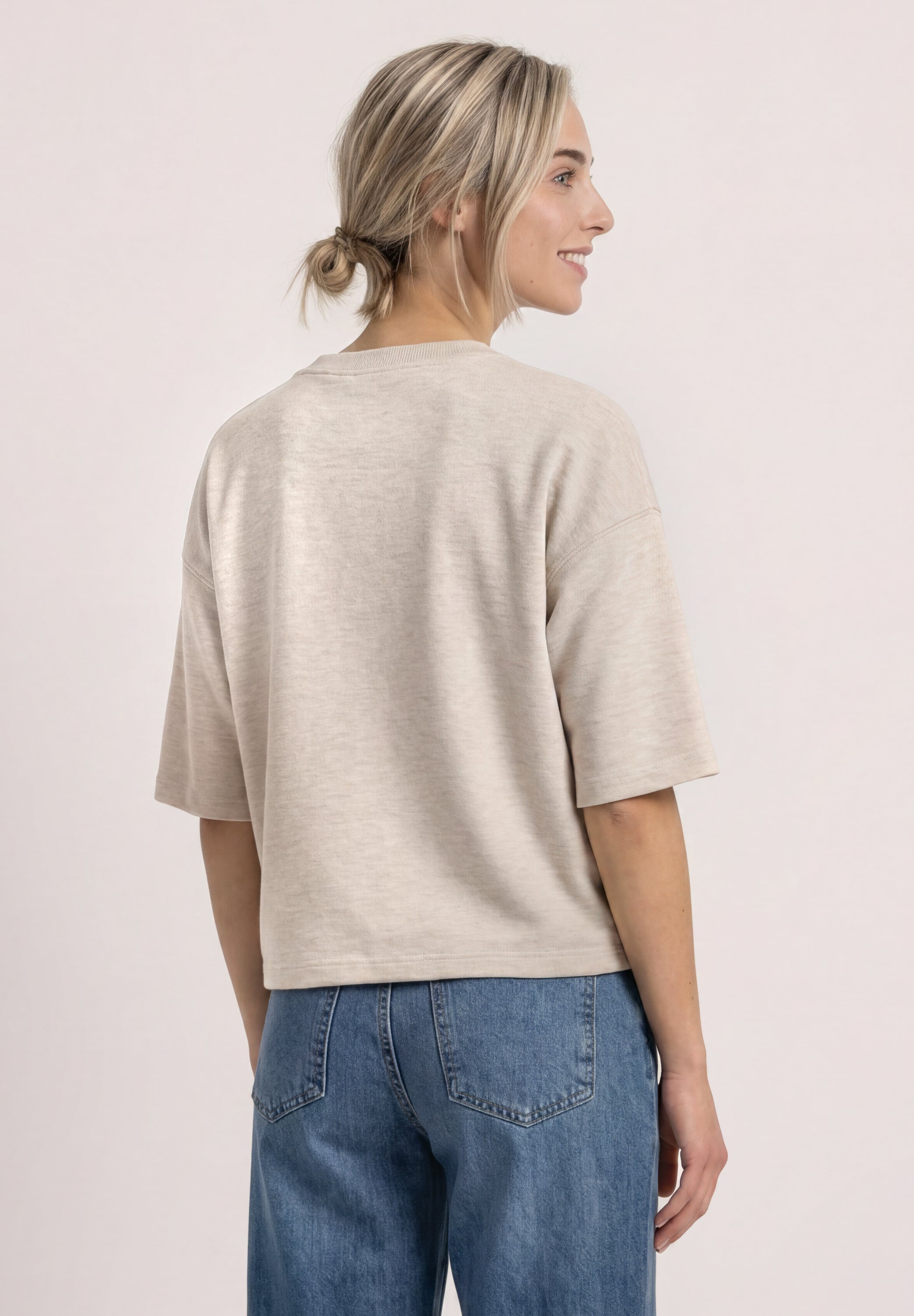 Kurzarm Sweatshirt mit Wording