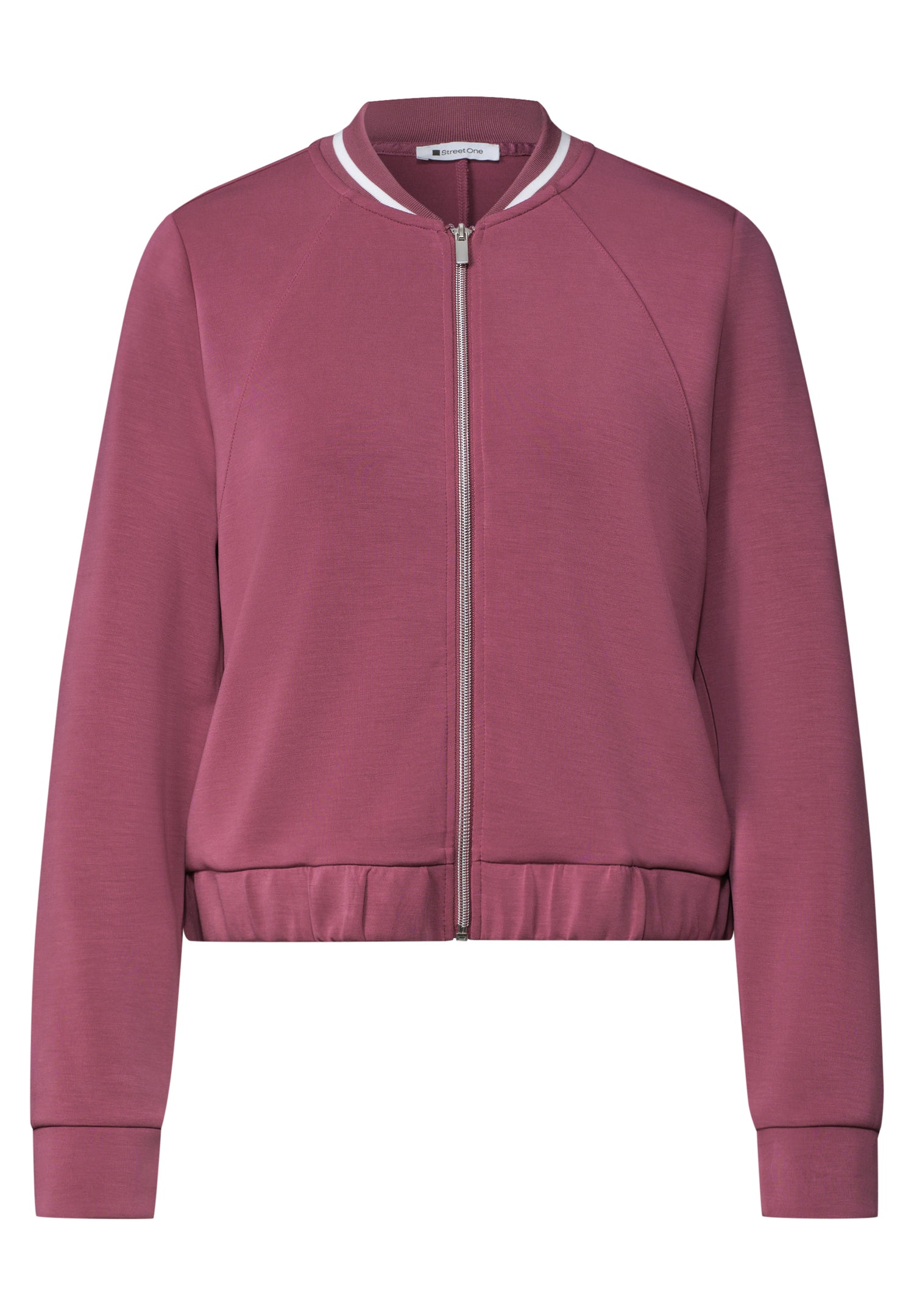 Langarm Jacke im Silk-Look mit Zipper